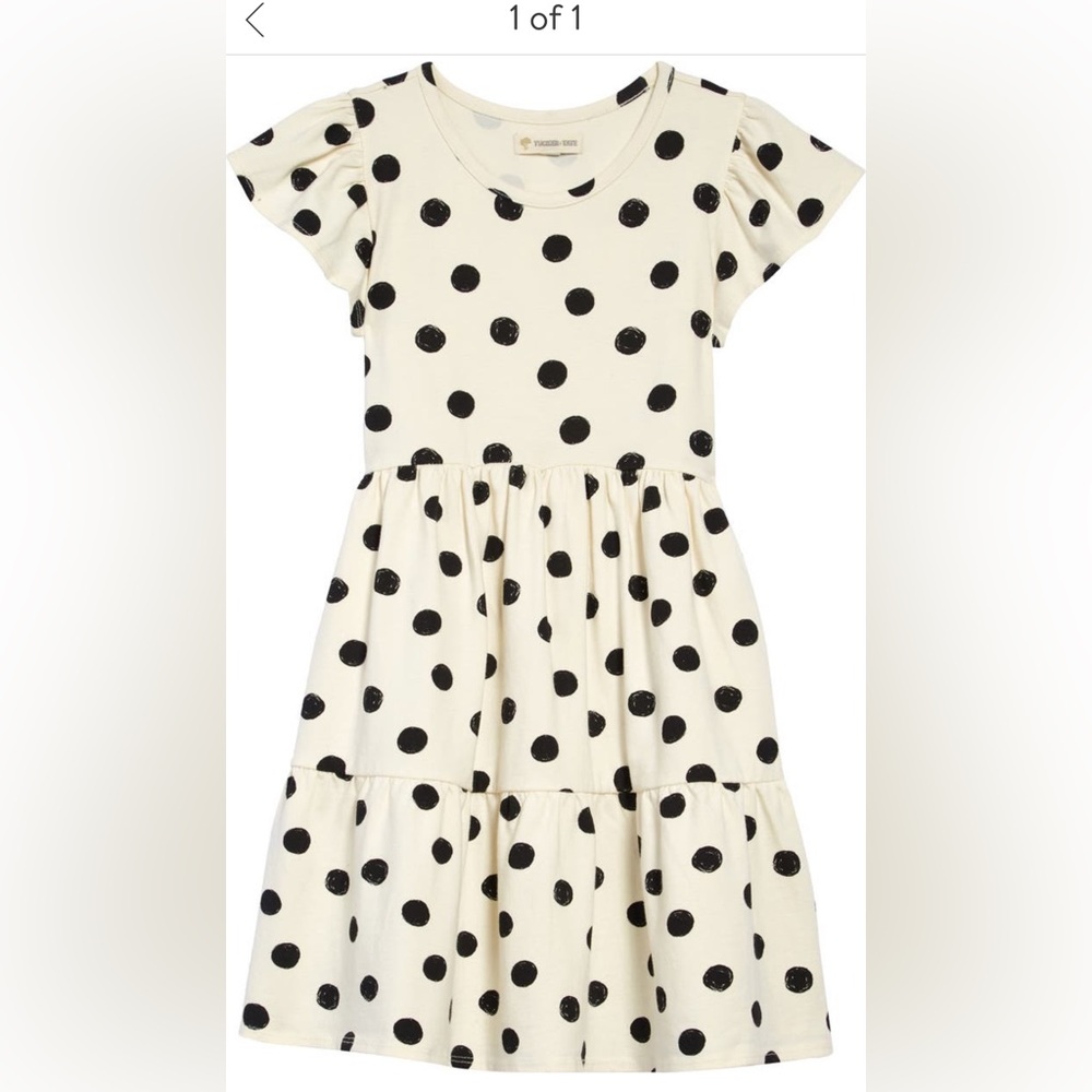Tucker +Tate Tiered Organic Cotton Jersey Dress Polka dot 3T